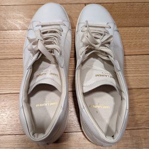 Yves Saint Laurent - YSL - Mens Andy Sneakers in White Leather - Size 41 1/2